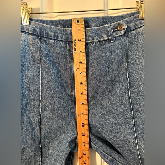 LAUREN RALPH LAUREN 8 Vintage Straight Leg Center Seam Flat Front Stone Washed - Picture 3 of 12